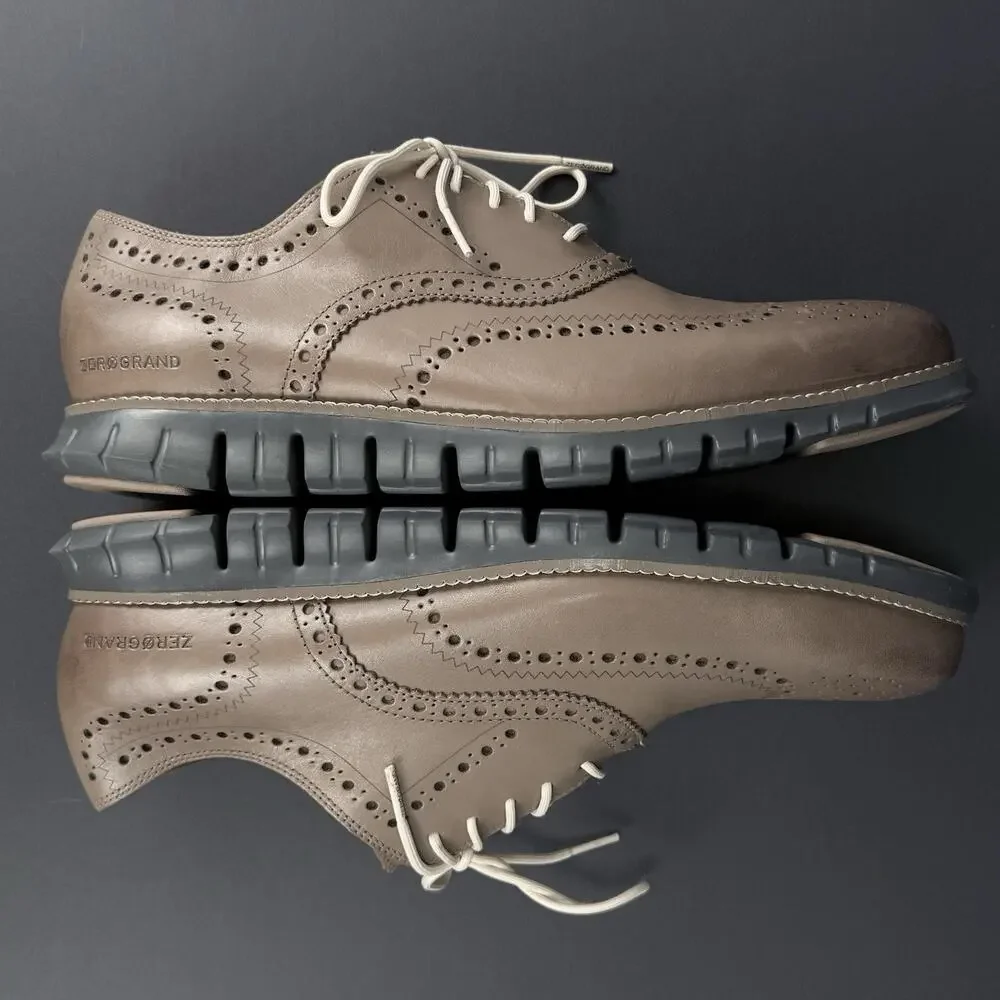 Cole Haan ZERØGRAND Wingtip Oxfords Mens 11.5 Coffee Brown Dress Shoes